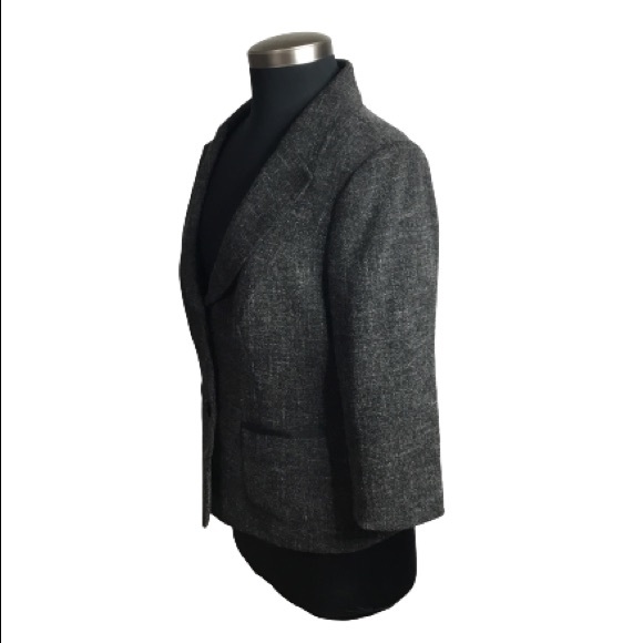 The Limited Collection Grey Crosshatch Cropped Blazer Size Large - Picture 5 of 7